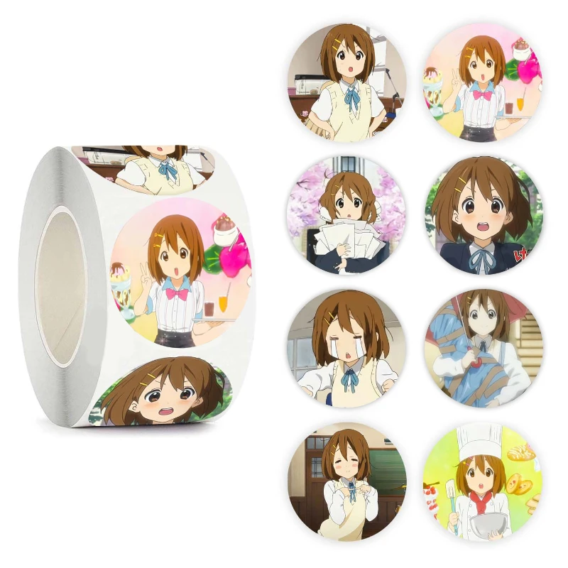 

500 шт./рулон Hirasawa Yui Akiyama Mio Tainaka Ritsu популярные 2D аниме периферийные рулонные наклейки милые декоративные уплотнительные наклейки