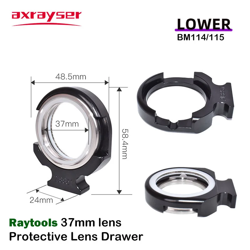 Raytools Protective Lens Drawer For Fiber Laser BT210/240S BM110/111/114/115 37x7 27.9x4.1mm Seal Ring Washer Cover Lenses Seat