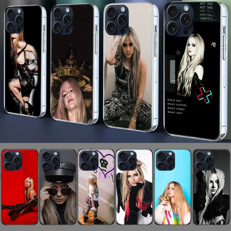 S-Singer A-Avril L-Lavigne Clear Case For Apple iPhone 12 13 Mini TPU 11 14+ 15 16 Pro Max Capa Plus XR X XS Max Phone Cover Sil