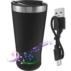 500ML inteligentna butelka wody ze stali nierdzewnej szczelna muzyka kubek z funkcja Bluetooth baterią 1200mAh kubki podróżne