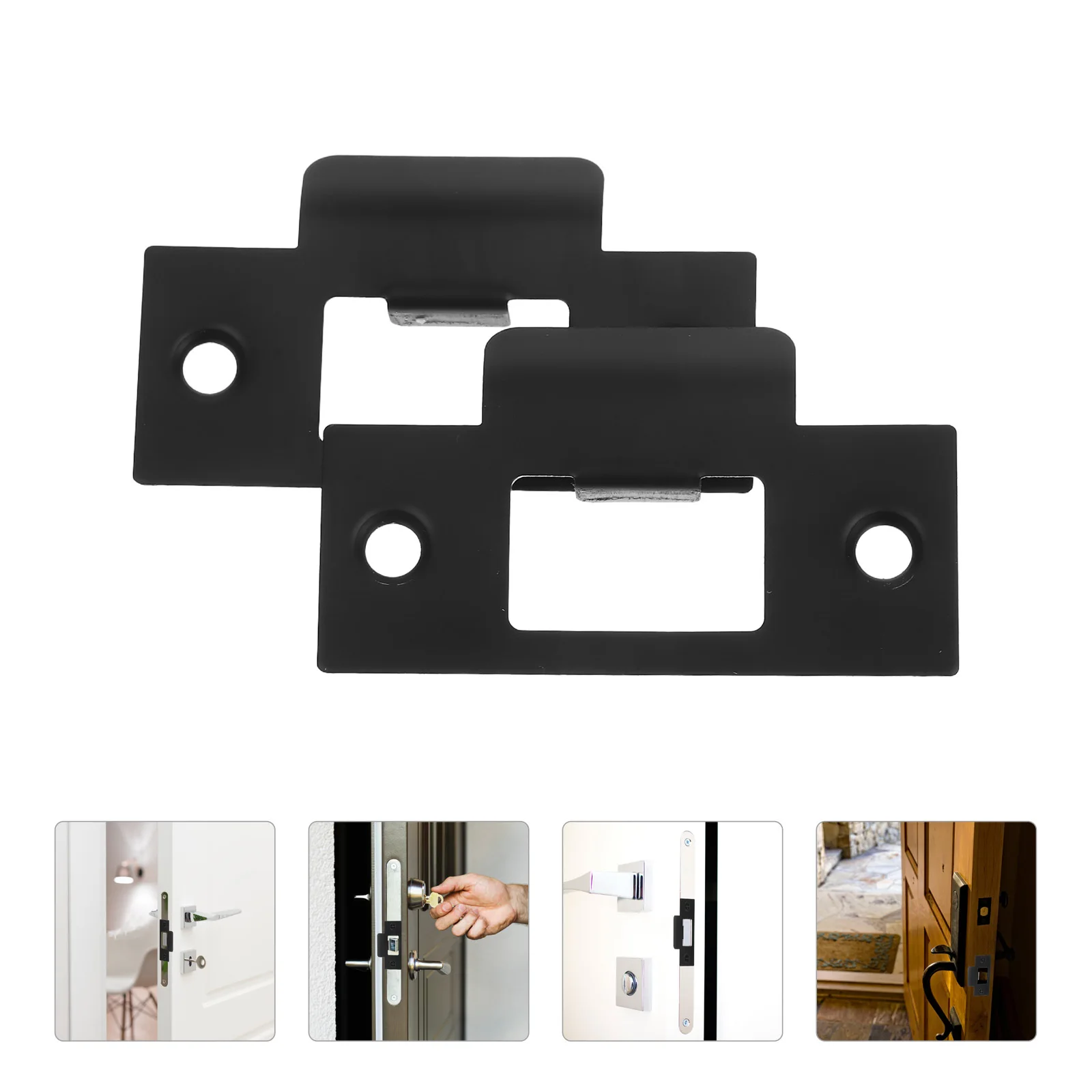 

4pcs Stainless Steel Strike Plates For Interior Doors T-Shape Door Latch Shield Plate Hardware Accessory Door Reinforcement Kit