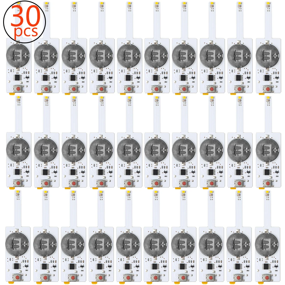 Wholesale 30pcs Blow-Out LED Candle Light for Making Light-Up Cards, Self-Adhesive Light-Up Units to Handmade Cards or Scrapbook