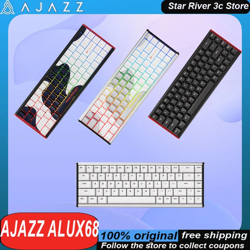 AJAZZ ALUX68 Magnetic Switch Keyboard Aluminum Alloy 0.01mm Accuracy 8k  Low Latency Customized Gaming Keyboard Laptop Accessory