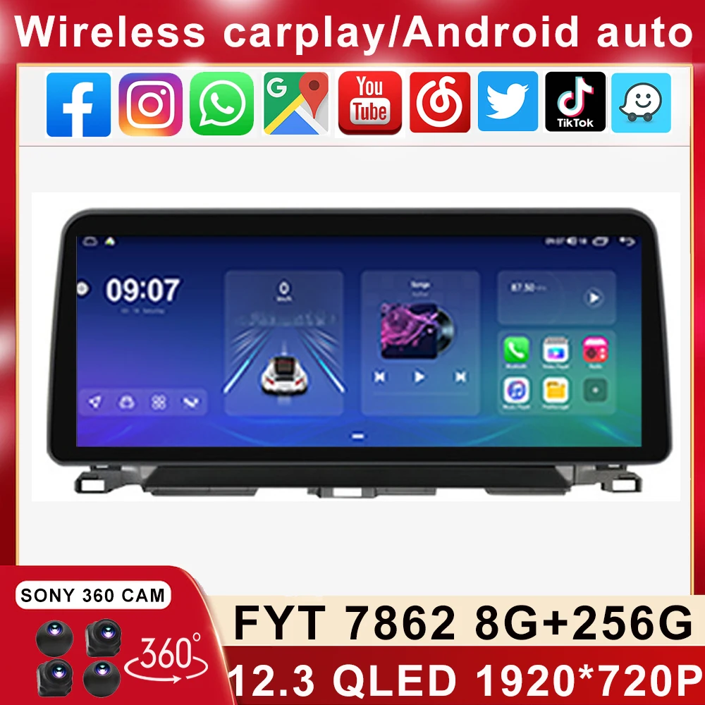 

12,3 дюймовый QLED для Toyota Highlander 3 XU50 2013-2018 Android автомобильный стерео Мультимедийный SWC видеоплеер головное устройство Carplay Auto GPS