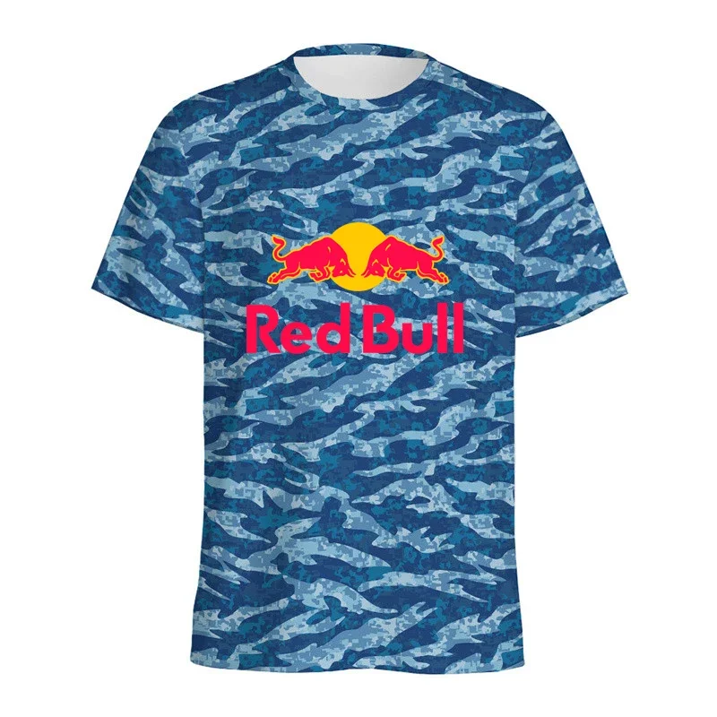 Red Bull Camouflage 3D Printed T-Shirt Men's Camouflage Graphic T-Shirt Street Style Tops Short Sleeve Summer Loose Fit T-Shirt