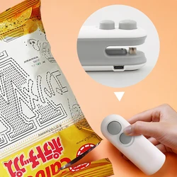 2pcs Handheld Mini Heat Sealer 2 in 1 Rechargeable Plastic Bag Sealer for Food Snack Storage
