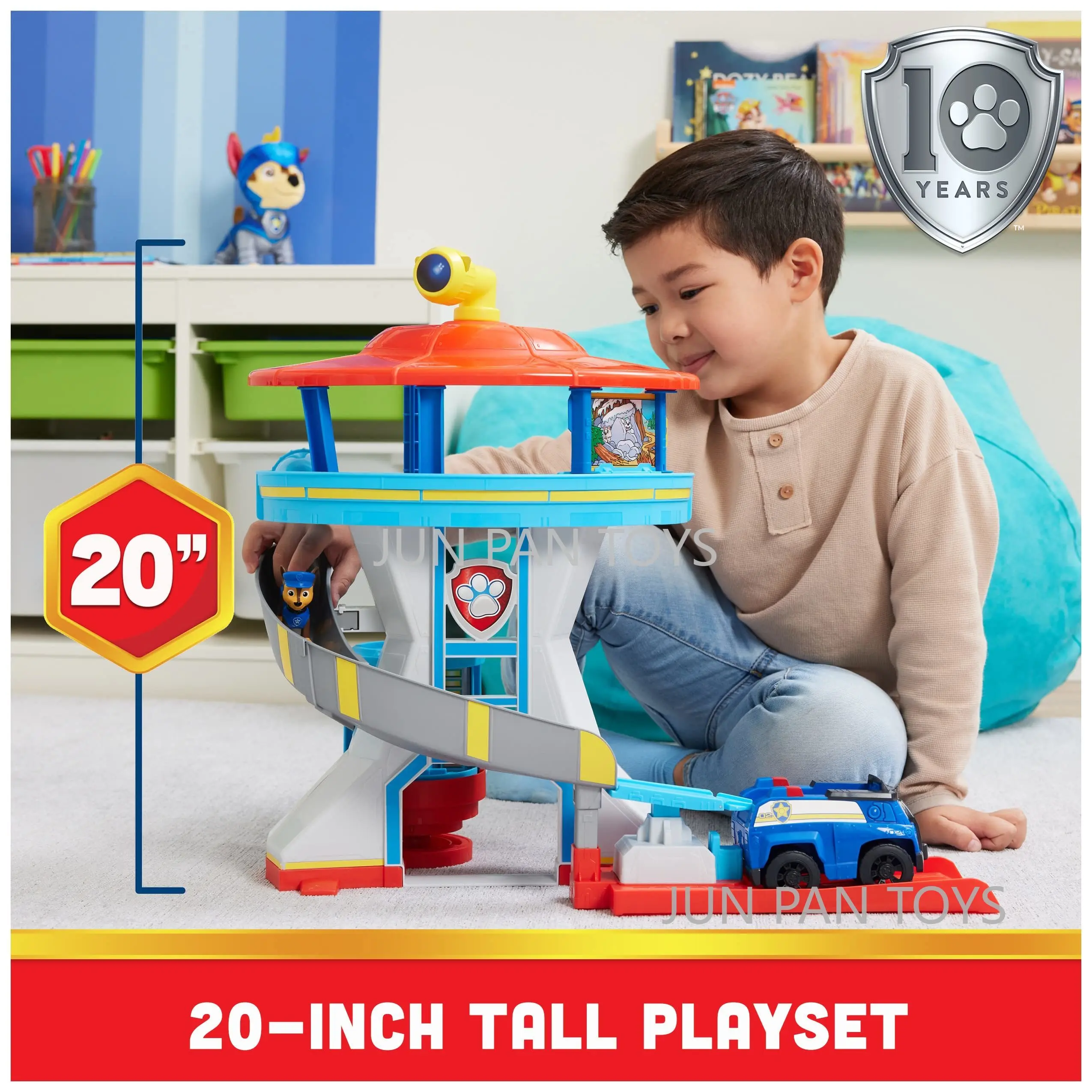 Original Paw Patrol Rescue Knights Castle HQ Lookout Tower Playset Toy Car Launcher Chase Action Figure Toys Collectible Boy Toy