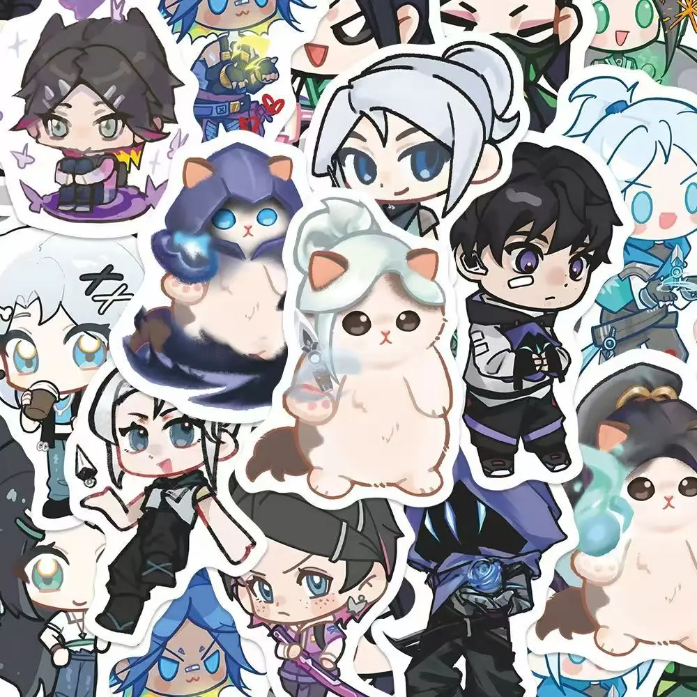 60 Leuke Valorant Stickers voor Laptops Bagage Gitaren Skateboards Briefpapier Kinderen Rollenspel Anime Games Waterdichte Decals