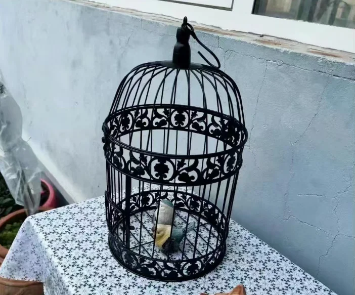 1pc S M European style decorative bird cage / window ornaments / white photography props / hotel wedding cage