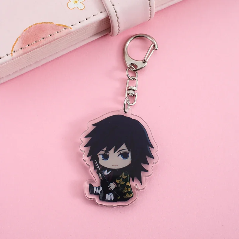 Anime Peripheral Acrylic Keychain Cartoon Character Ornament Key Bag Pendant Clothing Accessories Gifts Demon Slayer