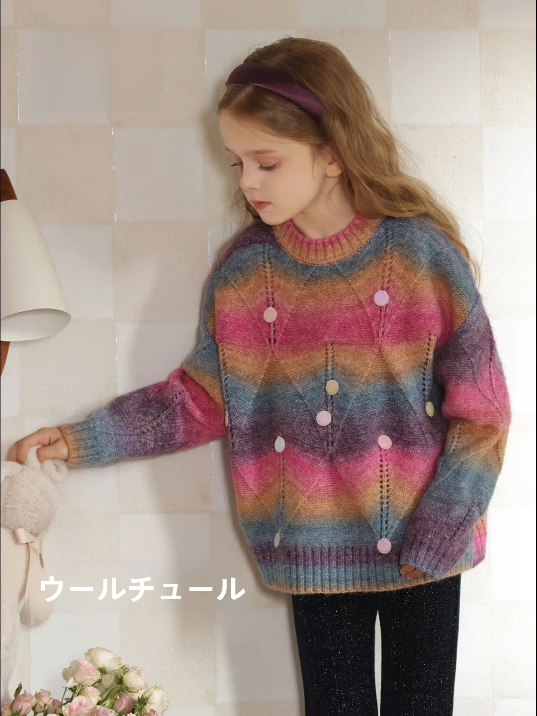 sueter-de-punto-redondo-littlenaive-para-ninas-con-cuentas-caladas-mezcla-de-lana-informal-de-invierno-para-ninos-de-3-a-4-anos-con-bloques-de-color