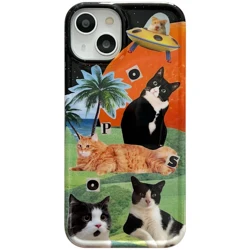Lovely INS Cute Cats High-quality IMD Fashionable Phone Case for iPhone 14 13 Pro Max Back Phone Cover for 12 11 Pro Max Capa