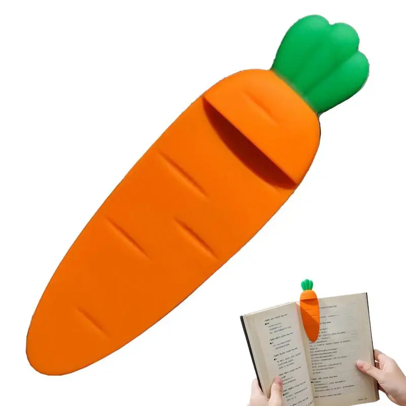 Silicone Carrot Bookmark Reading Silicone Carrot Bookmark Students Stationery Funny Bookmark For Adults Kids Family Friends