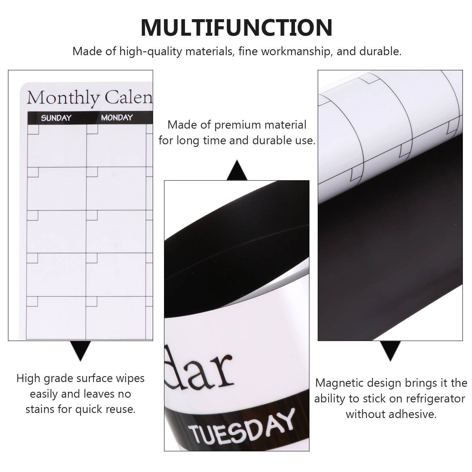 

Magnetic Calendar Fridge Reusable Kitchen Notice Board for Refrigerator Erasable Wall Monthly Schedule Can Be Written