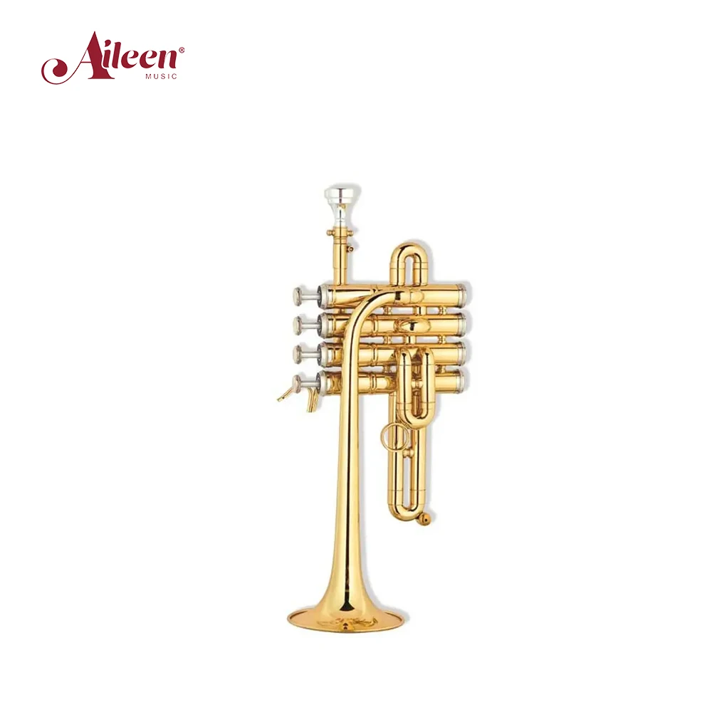 

AileenMusic High Quality BB Key Professional Brass Body 4 Pistons Piccolo Trumpet (PCT-M400G)