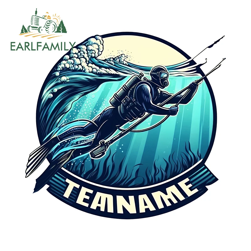 EARLFAMILY Diving Adventure Item Car Sticker Creative Cartoon Logo Car Assessoires VAN Decal Great Sunscreen Car Accessories