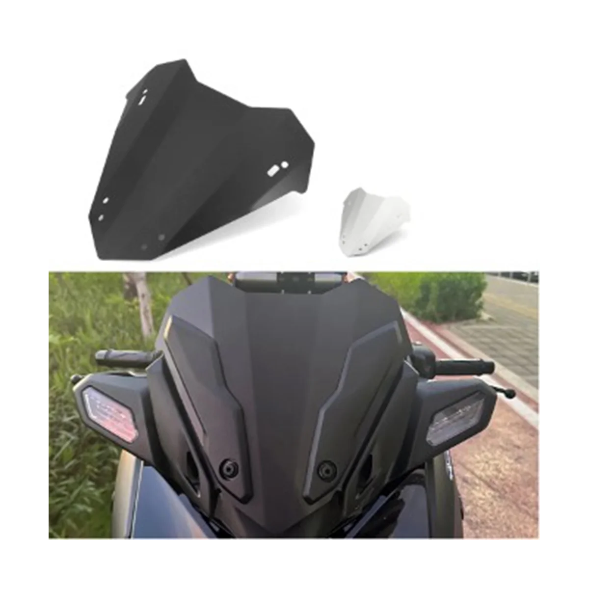 Motorcycle Windshield Wind Deflector Windscreen Fairing for Yamaha X-MAX300 XMAX 300 XMAX300 X-MAX 300 2023 (Silver)