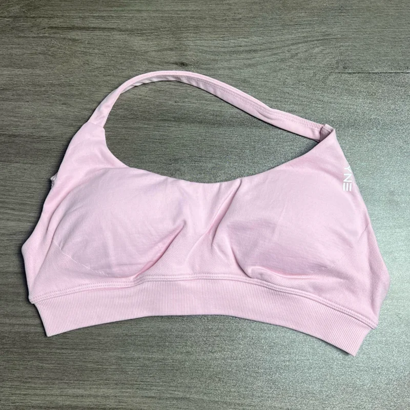 Impact Sports Bra With Logo Women Seamless Halter Bra Open Back Yoga Top Bras Medium Support Gym Crop Top Padded Sportswear