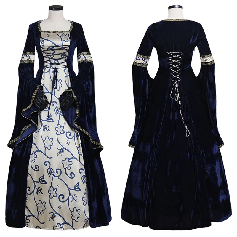 

Medieval Velvet Gothic Lolita Renaissance Party Dress Gown Halloween Carnival Outfits