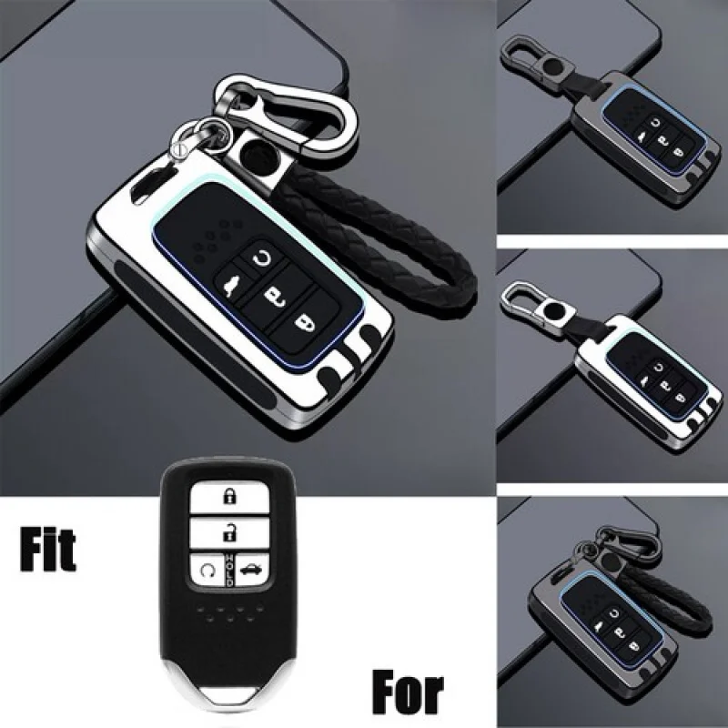 

A + силиконовый чехол для автомобильного брелока из цинкового сплава для Honda Fit HR-V Vezel Odyssey Jazz