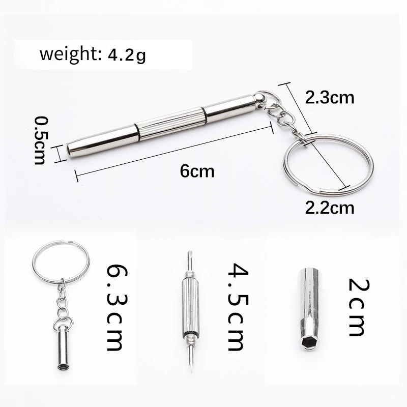 3/5/10p Glasses Screwdriver Eyeglass Screwdriver Watch Repair Kit with Keychain Portable Hand Tools Precision Screwdriver Tools