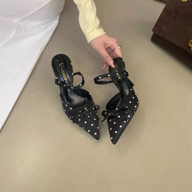 2026 Summer New Women's High Heels Fashionable Bow Designer Stiletto Heels Elegant Slip-on Wedding Sandals by Zapatos De Mujer image 5