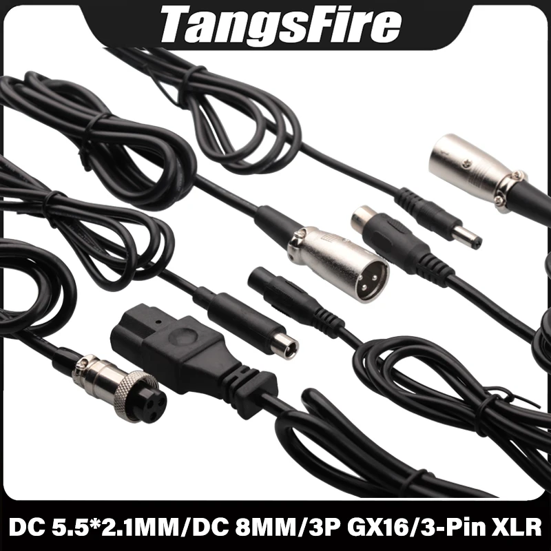DC 5,5*2,1 MM/DC 8MM/3P GX16/3 pines XLR/RCA/IEC conector para bicicleta eléctrica scooter equilibrio accesorios de cargador de vehículo