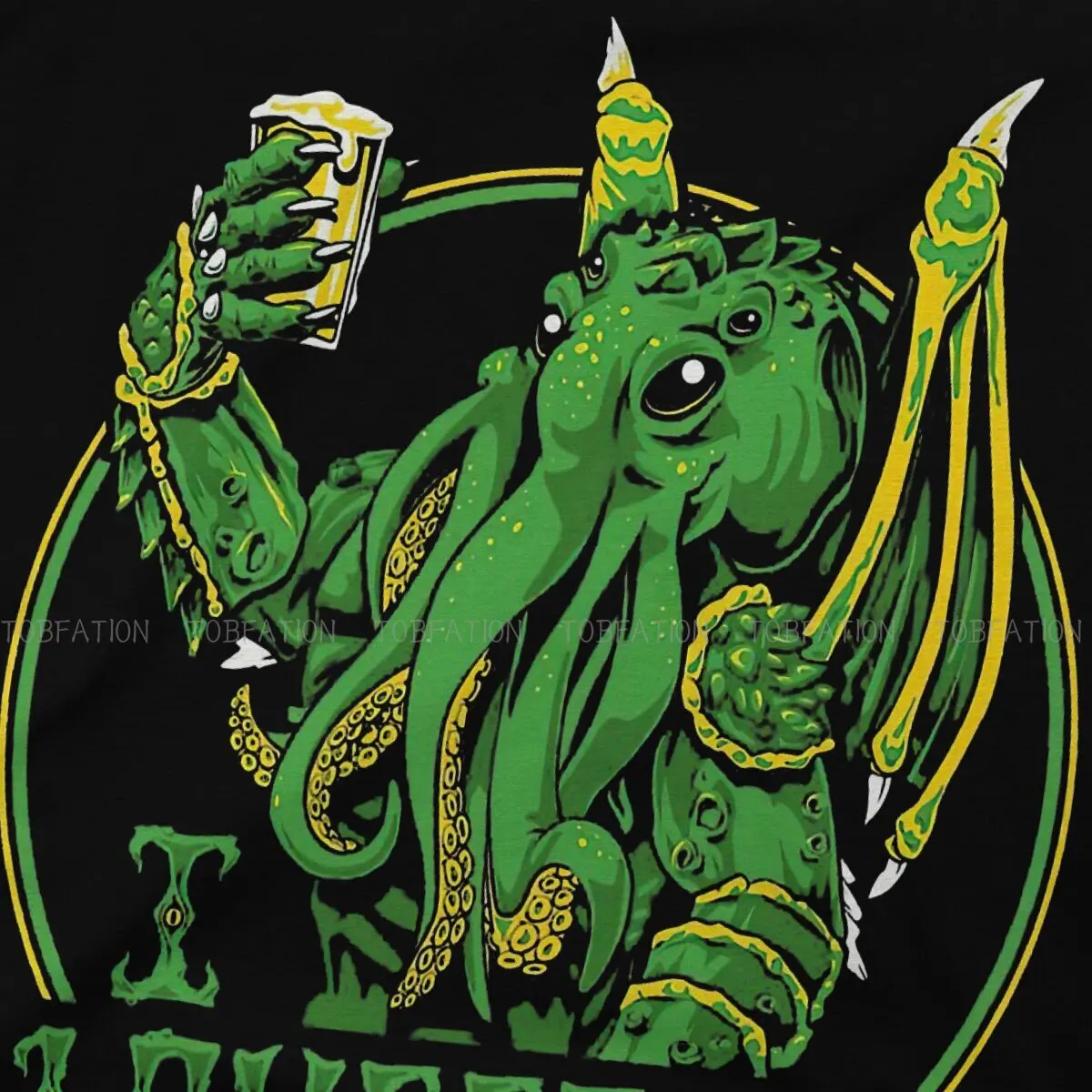 I LOVECRAFT BEER Cthulhu Mythos Tshirt Graphic Punk T shirt Streetwear Homme Pure Cotton Ofertas Short Sleeve Tops