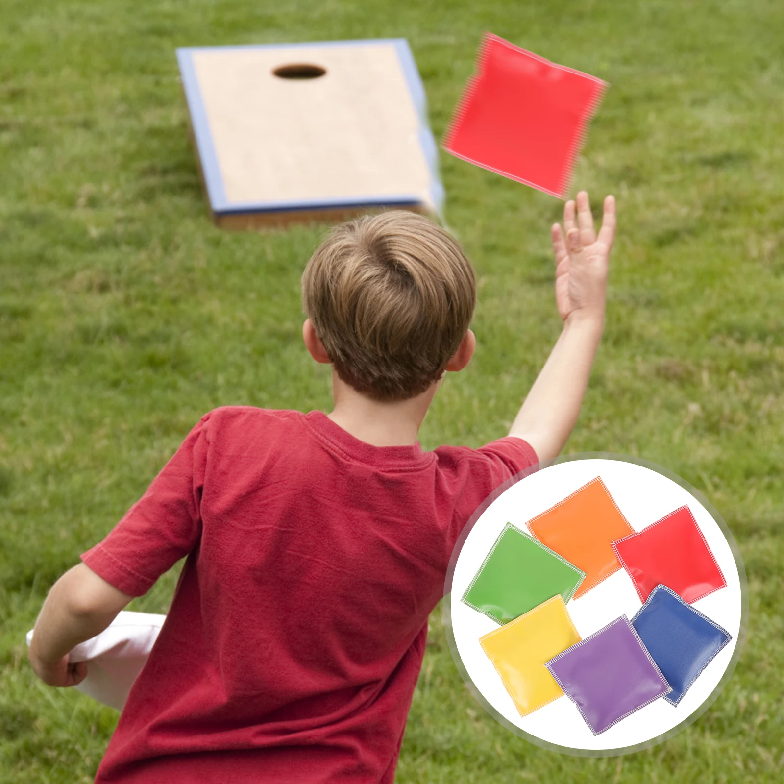 6個入り デジタルサンドバッグ 各100g 赤 黄 青 緑 オレンジ 紫 子供用 スポーツ玩具 投げるゲーム用安全ビーンバッグ