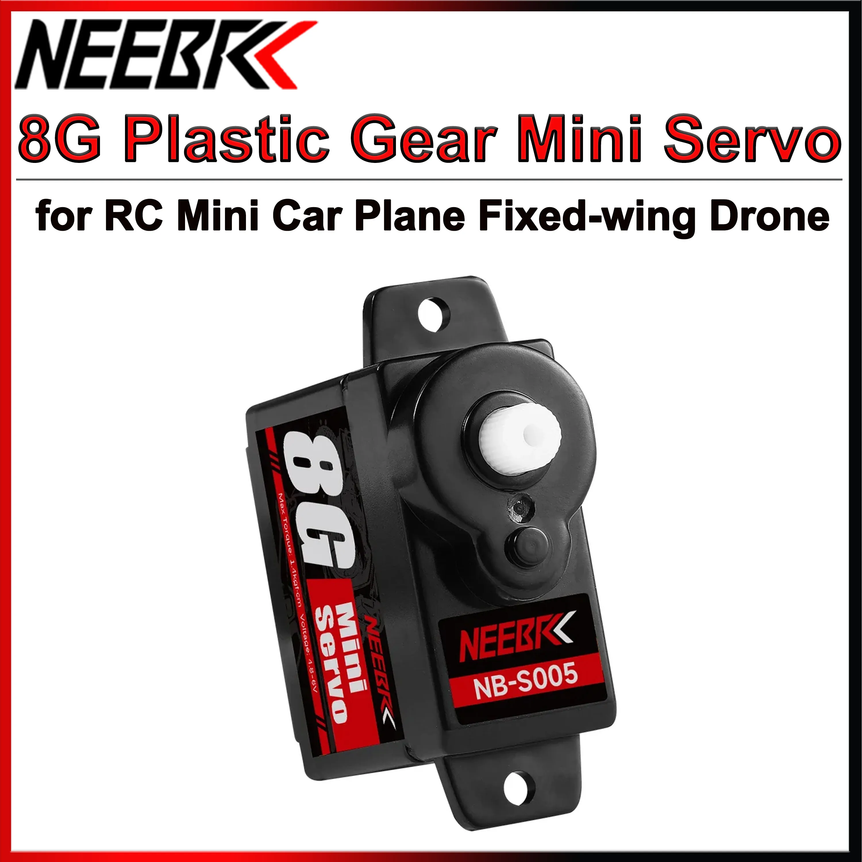 

NEEBRC 8G Micro Digital Mini Servo Plastic Gear for RC Car Fixed-wing Helicopter Dron Plane Airplane SCX24 WLtoys k969 k989 k999