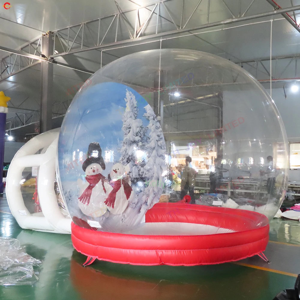 

Free Door Shipping Inflatable Snow Globe Bubble Tunnel Tent for Xmas Promotion