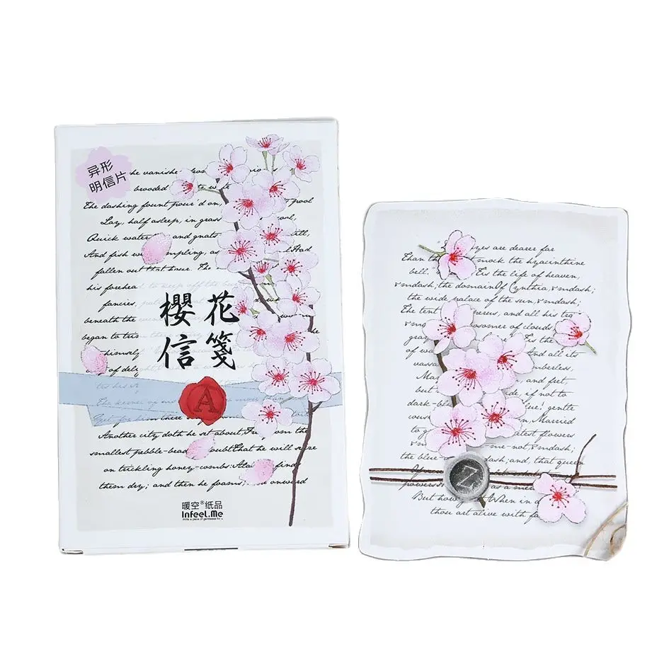 벚꽃 레터헤드 엽서/인사말 카드/메시지 카드/생일 편지 봉투 기프트 카드 30 장/세트