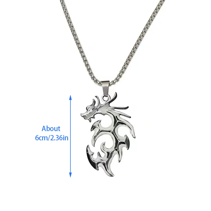 Colar Dragão Brilhante com Brilho no Escuro Pingente Punk Luminoso, Corrente Suéter Brilhante, Jóias Hip Hop, Jóias de Personalidade