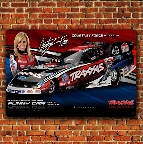 

Металлическая табличка-постер с изображением радиоуправляемой машины, настенный декор, забавная табличка с драгстером Traxxas