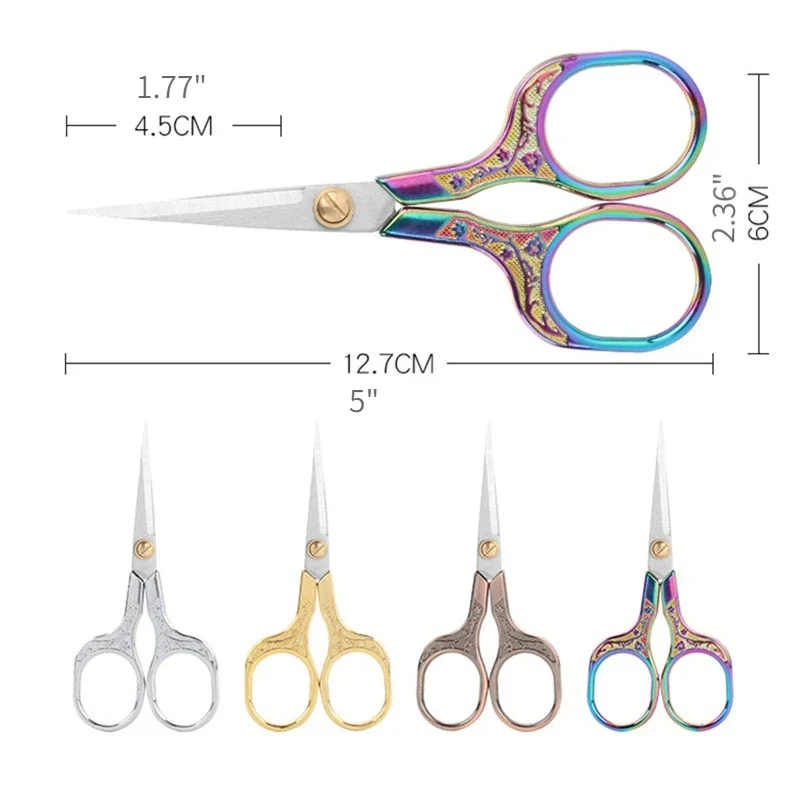 Vintage Craft Scissors Stainless Steel Square Handle Household DIY Embroidery Thread Scissors for Sewing Cutting Cloth - view 3