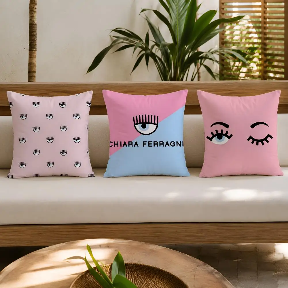 Fashion C-CHIARAs-f-FERRAGNIs Cushion Cover Wrinkle-Resistant Short Plush Cushion Covers Breathable Machine-Washable