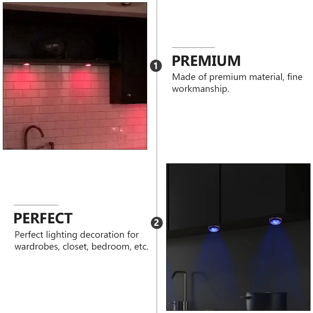 

1 set 1 Set Round Dimming Led Night Remote Controlled Rgb Cabinet Lamp Powered Wall Multifunction niture Light Closet
