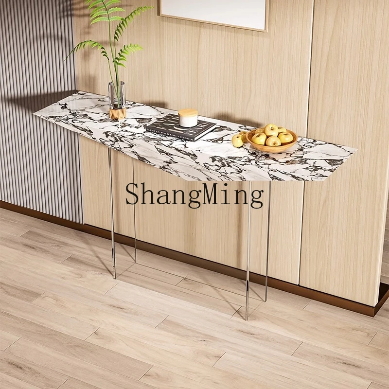 

FG entrance desk high-end entrance corridor aisle against the wall acrylic strip case suspended entrance table
