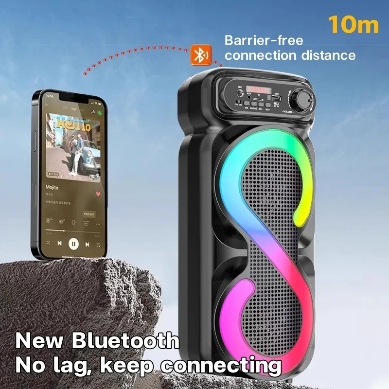 4inch 2 speakers bluetooth Built in Sing-e card audio with mic wireless Karaoke Party Stereo HIFI Sound Subwoofer  Remote Contro