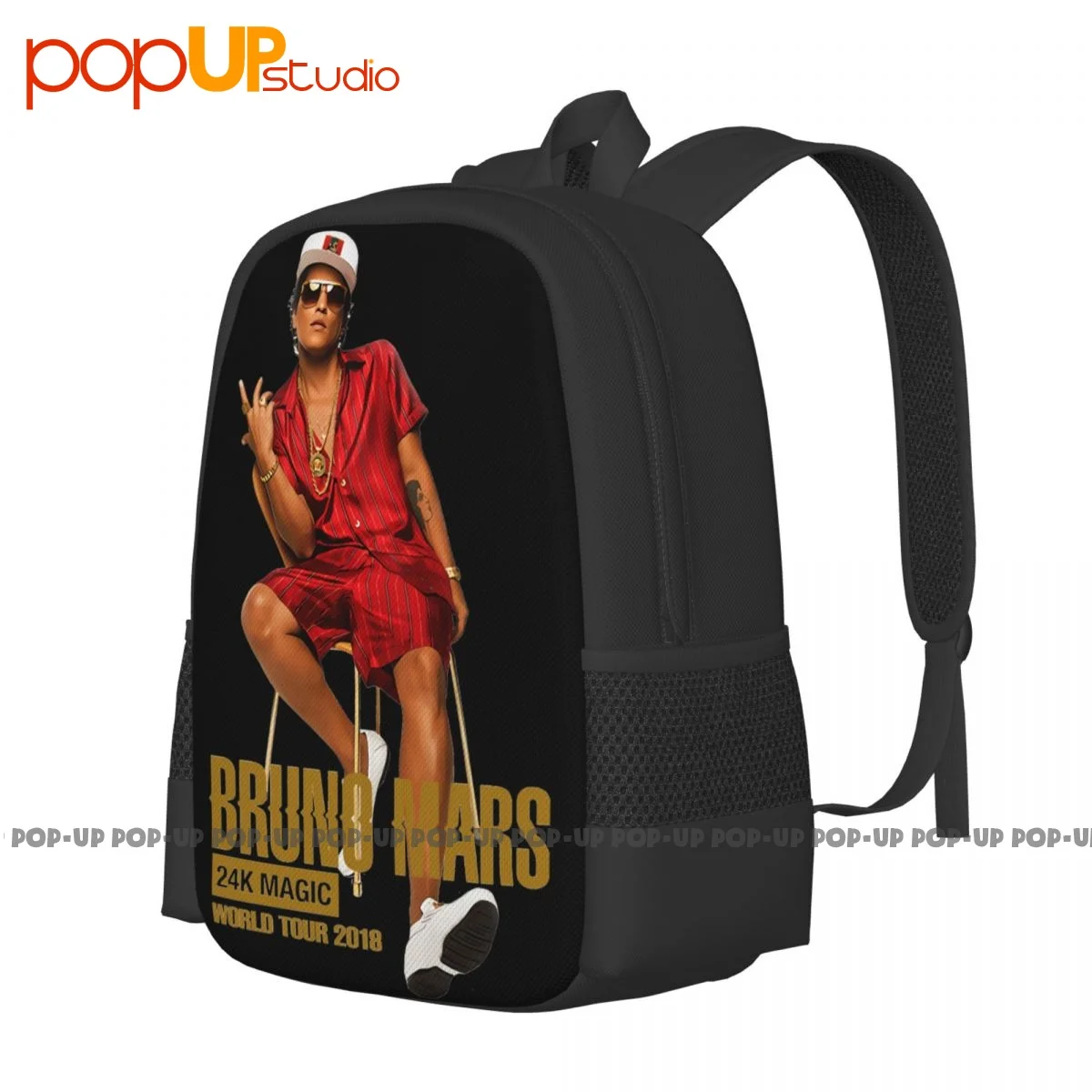 8769-Bruno Mars 24K Magic World Tour 2018 Backpack Large Capacity Vintage Schoolbag Shopping Bag Outdoor Running