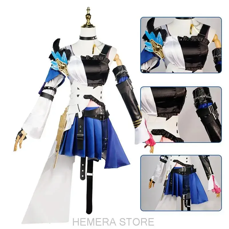 QWERT123Honkai Star Rail Serval Landau Cosplay Peruca Vestido Uniforme Festa de Halloween Mulheres Adereços Anime Shorts ASDFGHJK 12345