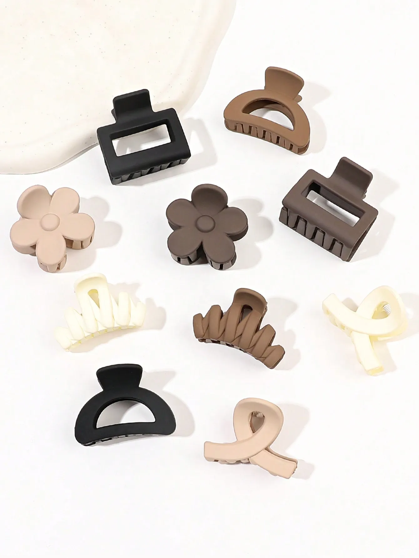 10 Stück mehrfarbige kleine Haarklammern, niedliche Blumen, rutschfeste Kieferklammern, 5 Stile, Bananenklammern, Haarschmuck für Frauen und Mädchen – Detail 19