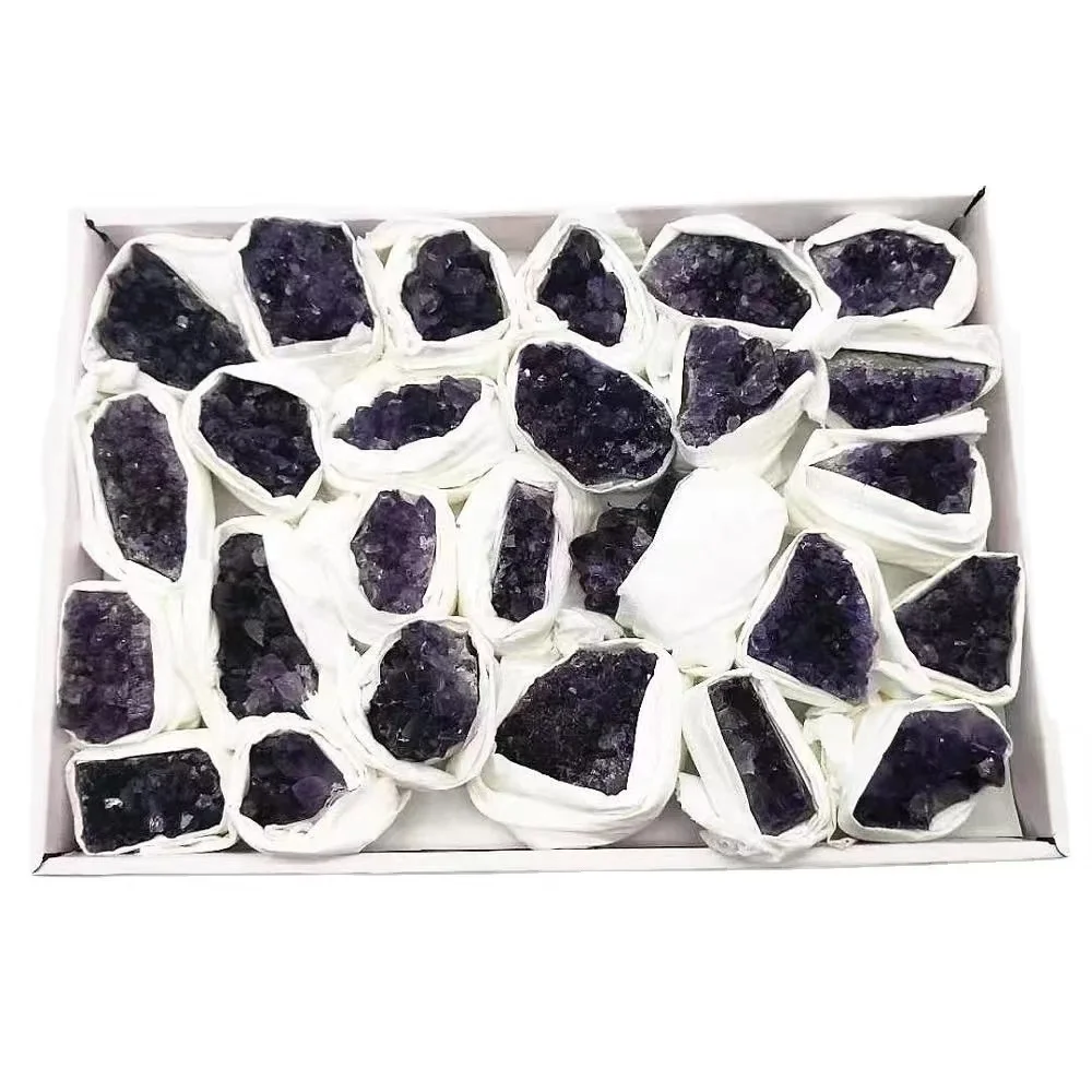 Wholesale Natural Raw Crystal Uruguay Amethyst Cluster Gift Box 230mm*160mm 1set