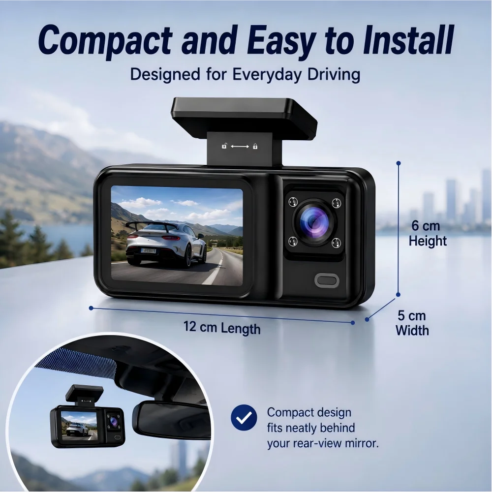 3 Kanallı WiFi Araç Kamerası,  - Dash Cam 3 Channel 1080P incelemesi ve fiyatı