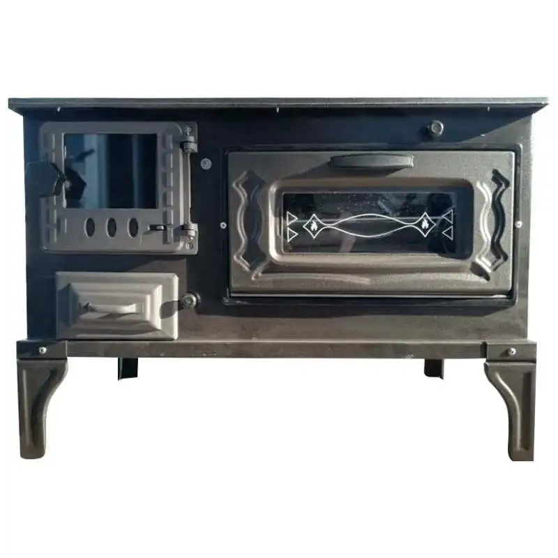Durable MF44 Matte Black Cast Iron Cooker High Quality Wood Burning Heater with Cooking Surface - view 3