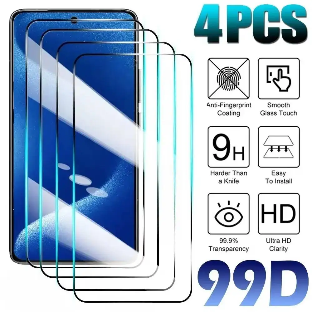

Защитное стекло с полным покрытием, 4 шт., для Samsung Galaxy A05 A15 A16 A26 A36 A55 A56 A25 A35 A42 A53 A73
