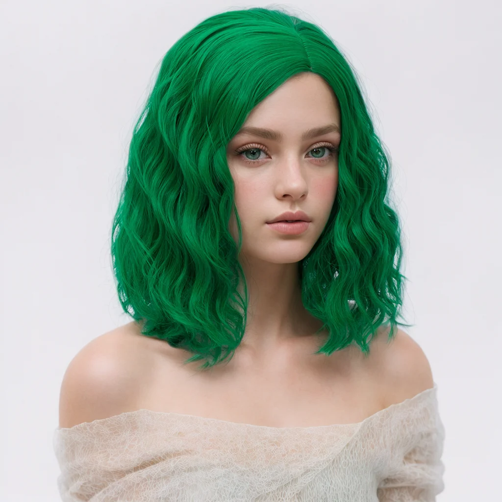 MSIWIGS Woman Green Wigs Short Curly Heat Resistant Synthetic Pink Blue Red Hair For Black White Women Cosplay Lolita Bob Wigs image 2