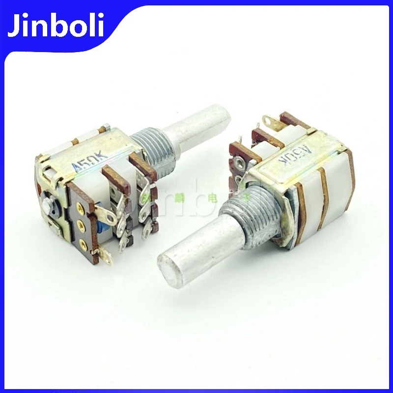 1PCS 12 Type A50K 8Pins Double Adjustable Resistance Power Amplifier Audio Computer Speaker Volume Switch Potentiometer 20mm