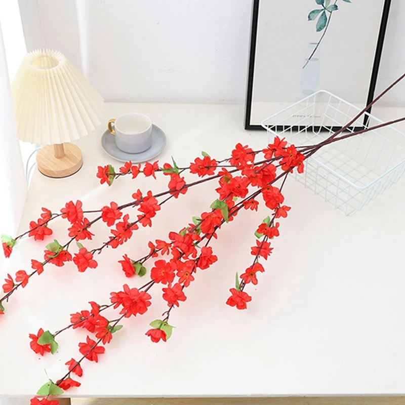 Sakura Kunstbloemen Boeket voor Tuinfeest Bruiloft Huwelijk Decoratie Thuis Kamer Decor Nep Bloemen Tafelvaas Ornament