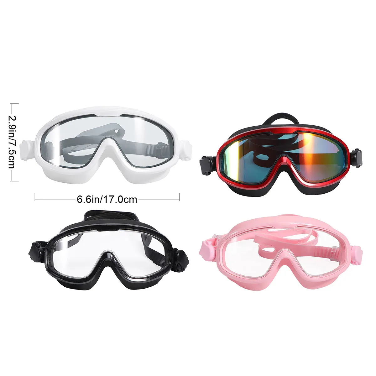 Waterproof Anti-Fog Swimming Goggles Thickened Silicone Seal Ergonomic Design For Diving Outdoor Indoor Use Red